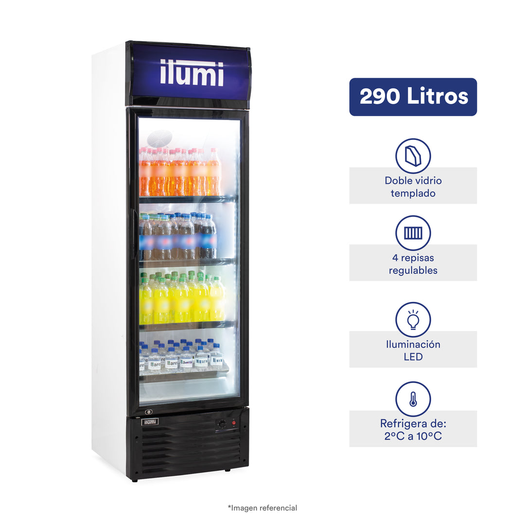 Visicooler con iluminación LED de 290 litros