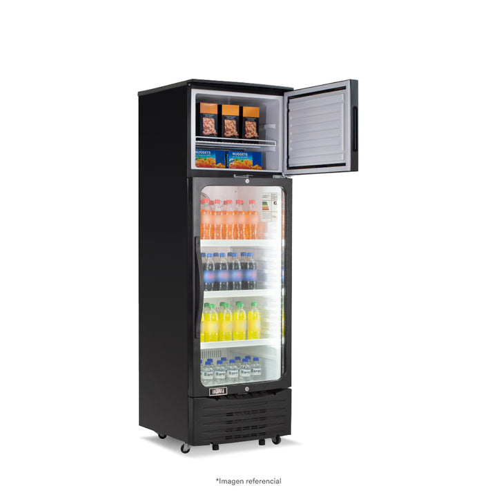 Visicooler de 370 litros con congelador superior