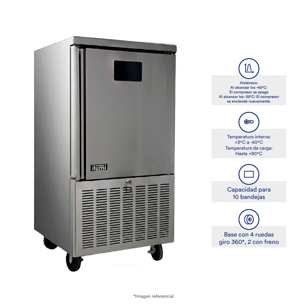 Abatidor de temperatura de 10 bandejas