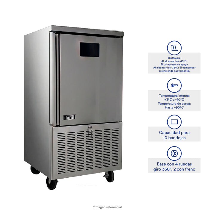 Abatidor de temperatura de 10 bandejas