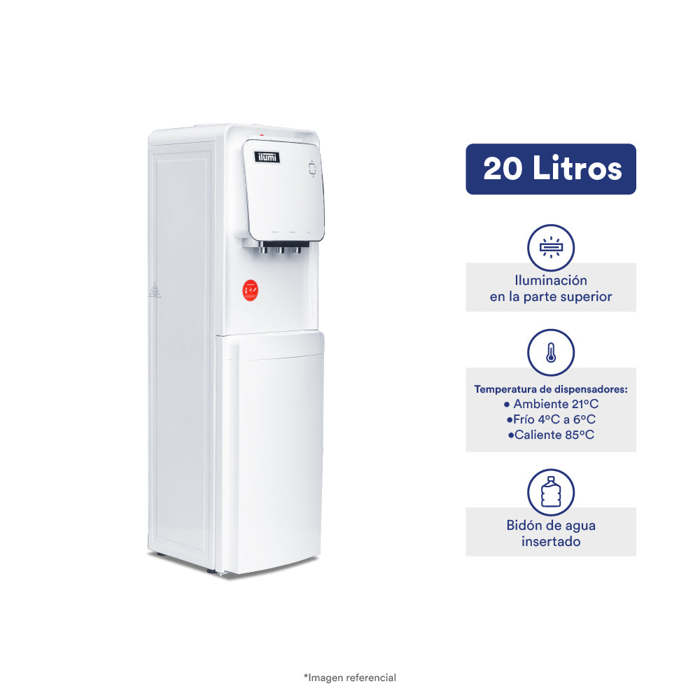 Dispensador de agua de pedestal con fríobar
