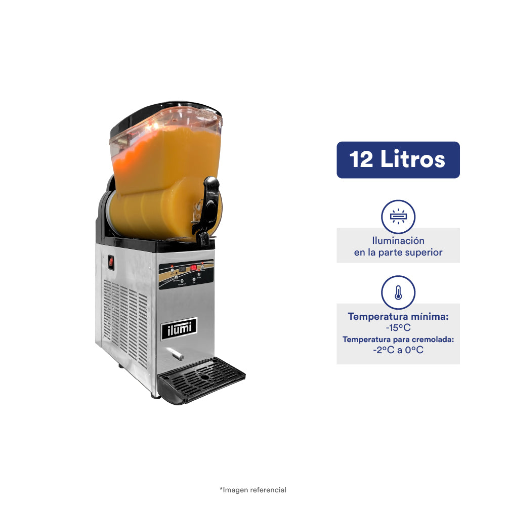 Máquina cremoladera de 12 litros con 1 tolva