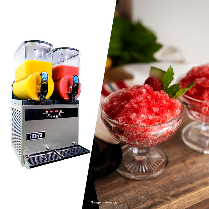 Máquina cremoladera de 24 litros con 2 tolvas