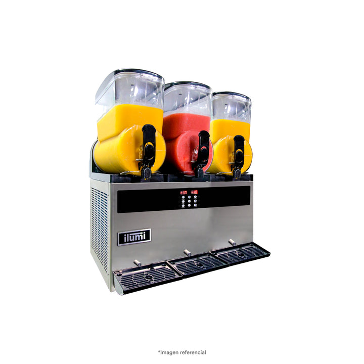 Máquina cremoladera de 36 litros con 3 tolvas