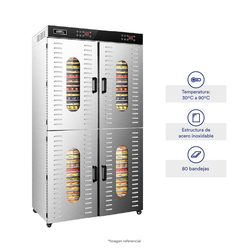 Horno deshidratador de 80 bandejas