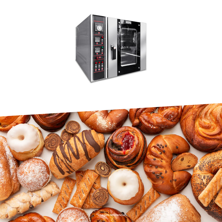 Horno industrial convector a gas con 5 bandejas