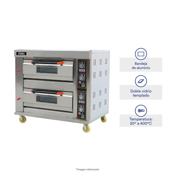 Horno a gas multiusos de 2 compartimientos