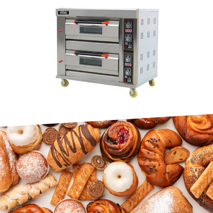 Horno a gas multiusos de 2 compartimientos