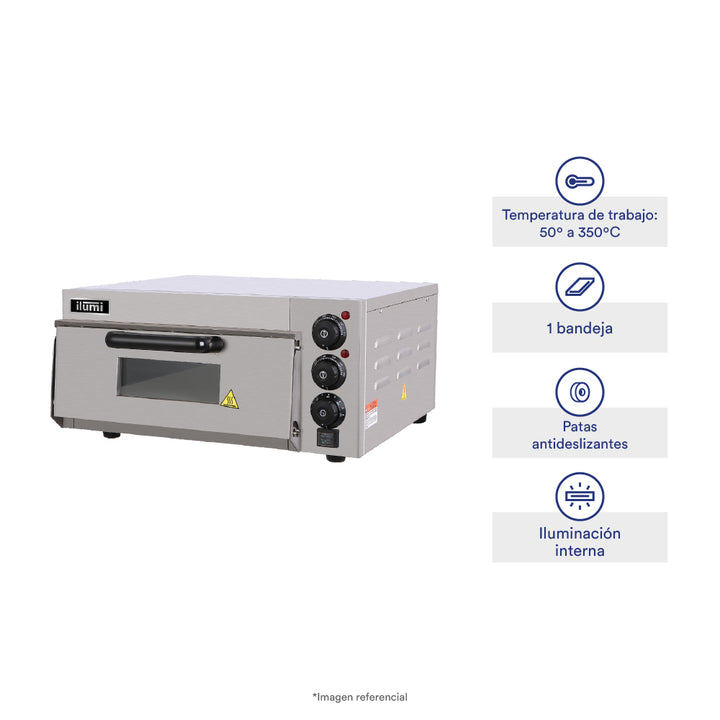 Horno pizzero eléctrico con 1 compartimiento