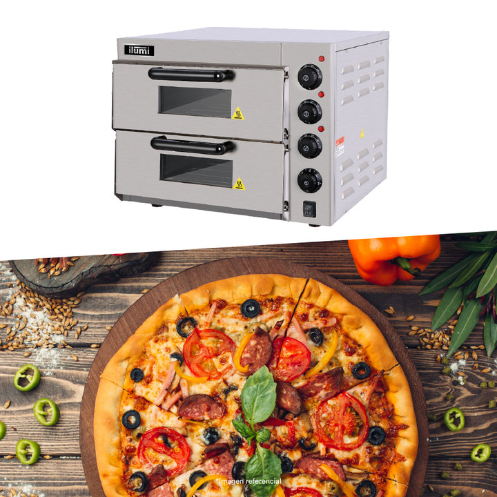 Horno pizzero eléctrico con 2 compartimientos