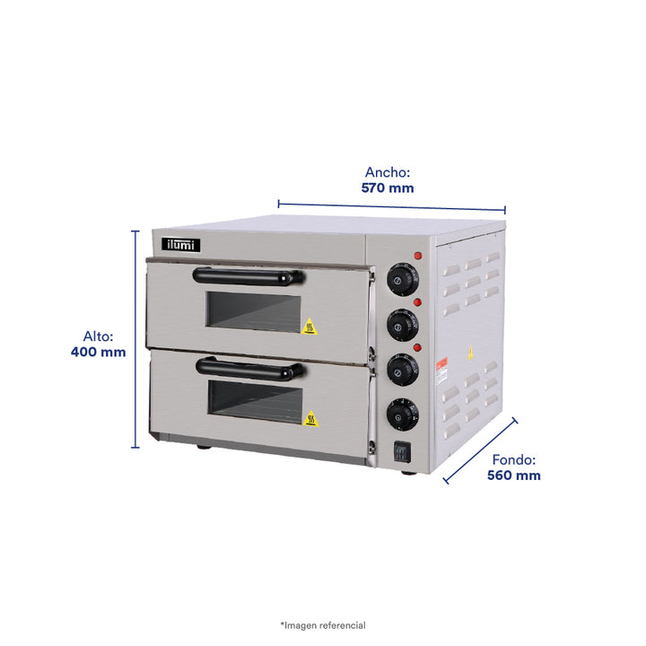 Horno pizzero eléctrico con 2 compartimientos
