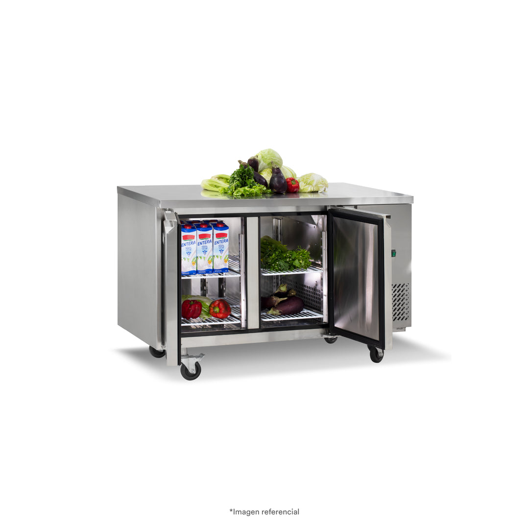 Mesa refrigerada de 280 litros con 2 puertas sólidas