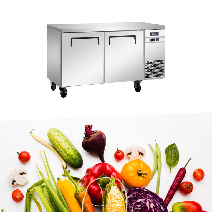 Mesa refrigerada de 320 litros con 2 puertas sólidas