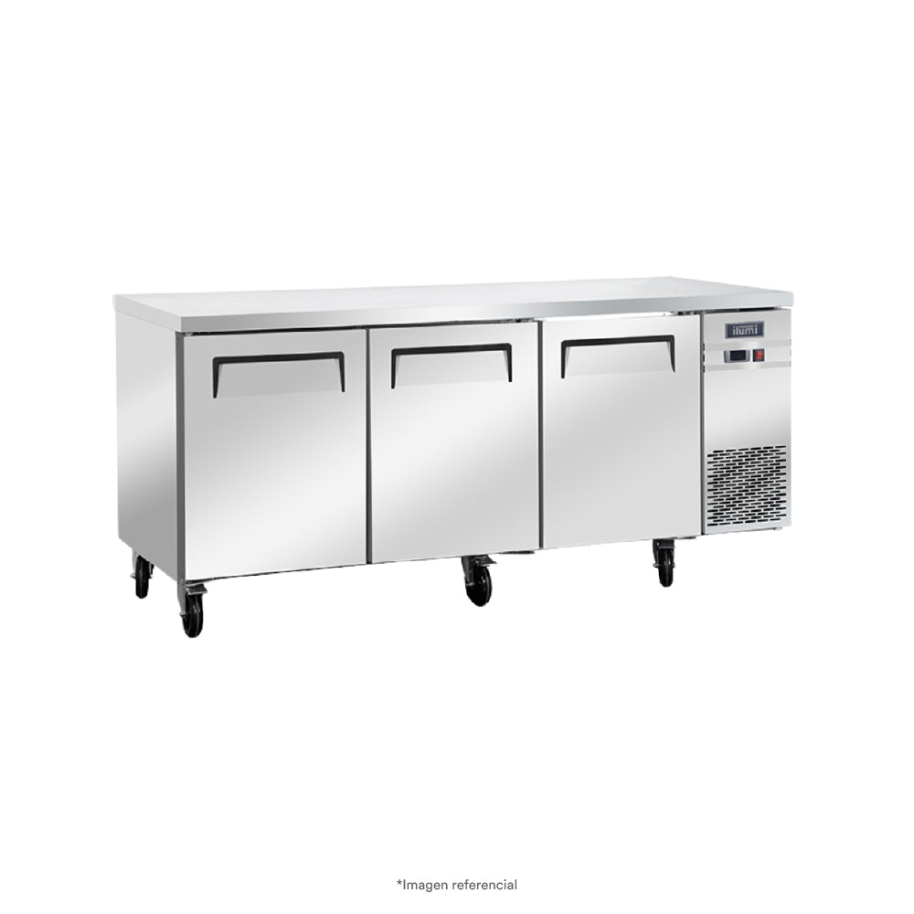 Mesa refrigerada de 460 litros con 3 puertas sólidas