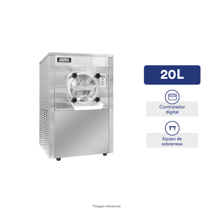 Máquina de helado artesanal de sobremesa de hasta 20 litros por hora