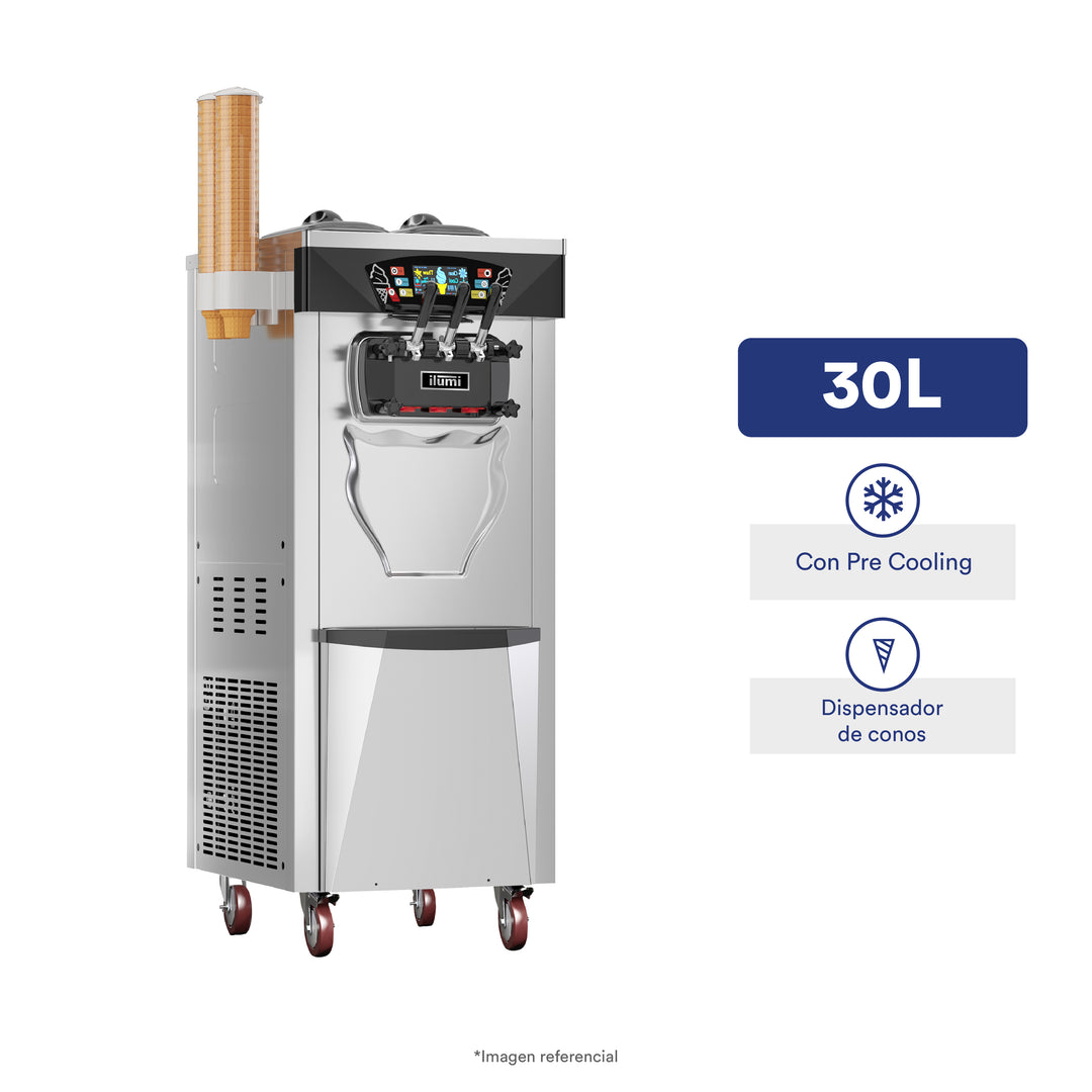 Máquina de helado soft Pre Cooling de hasta 30 litros por hora