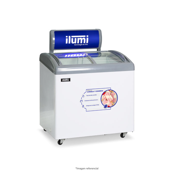 Congelador con tapa de vidrio de 260 litros