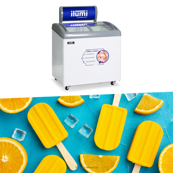 Congelador con tapa de vidrio de 260 litros