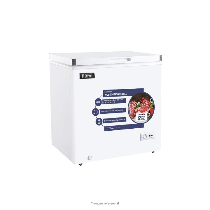 Congelador con tina de acero inoxidable de 110 litros