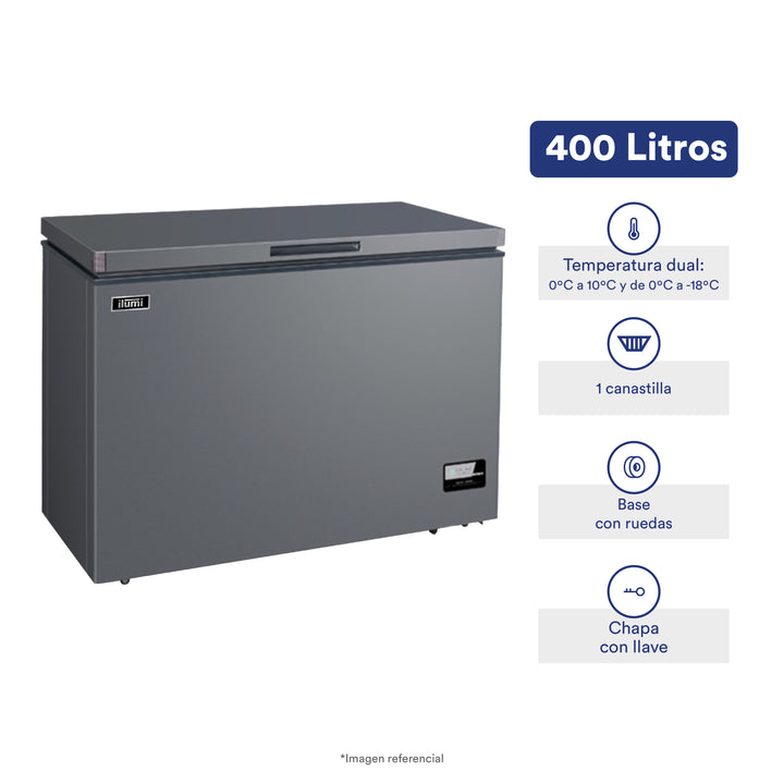Congeladora horizontal Fan cooling de 400 litros