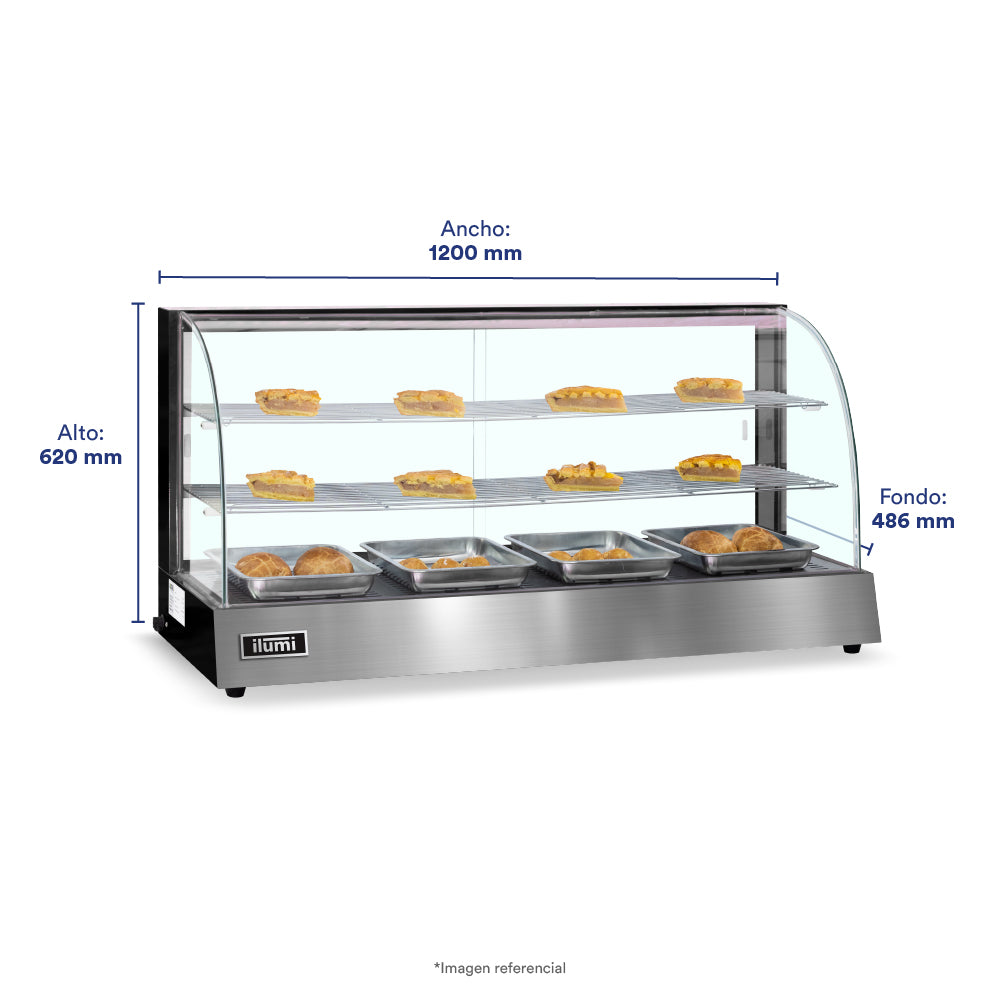 Vitrina caliente grande de 4 bandejas