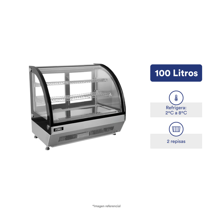 Vitrina refrigerada de sobremesa de 100 lts