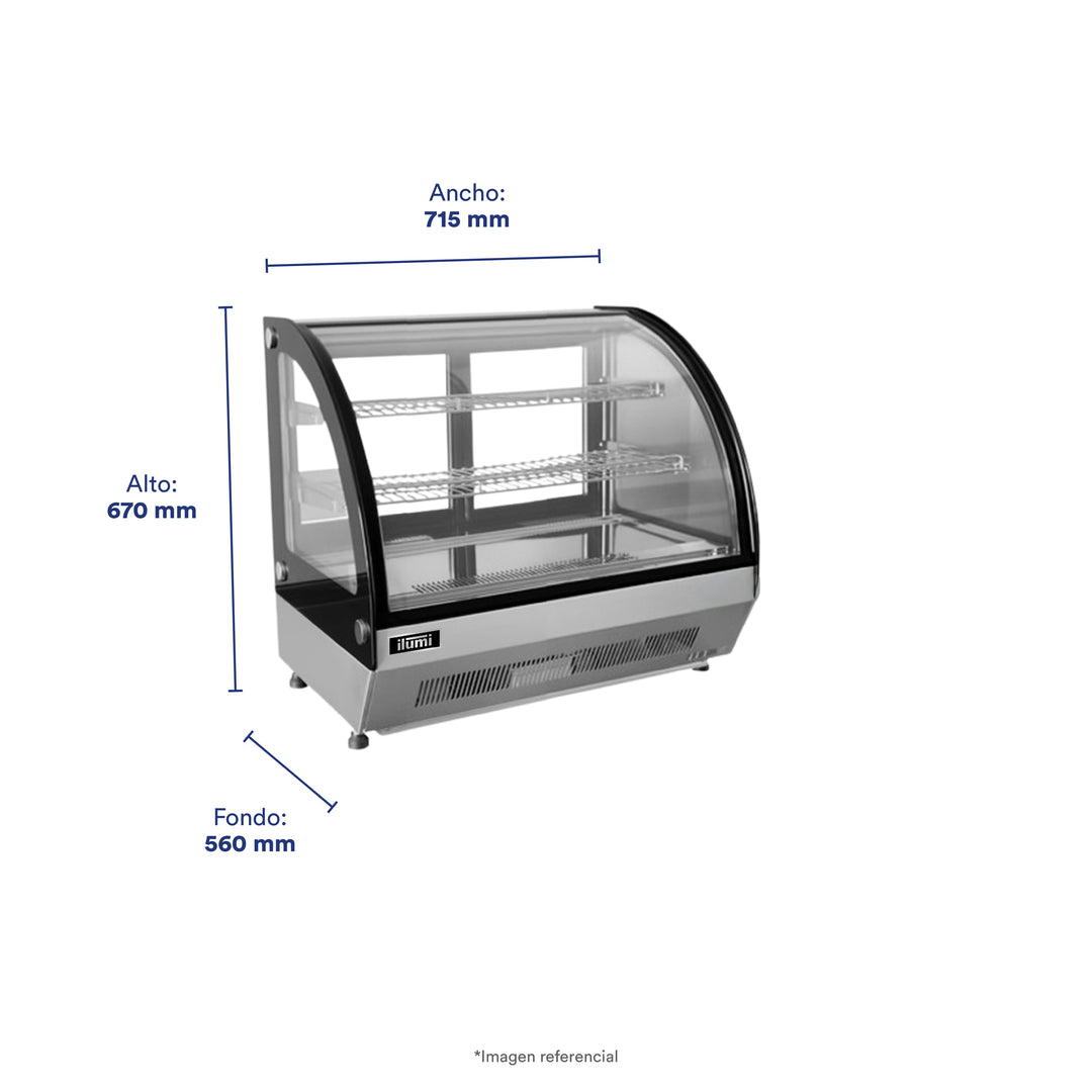 Vitrina refrigerada de sobremesa de 100 lts