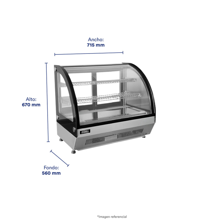 Vitrina refrigerada de sobremesa de 100 lts