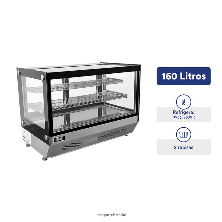 Vitrina refrigerada de sobremesa de 160 lts