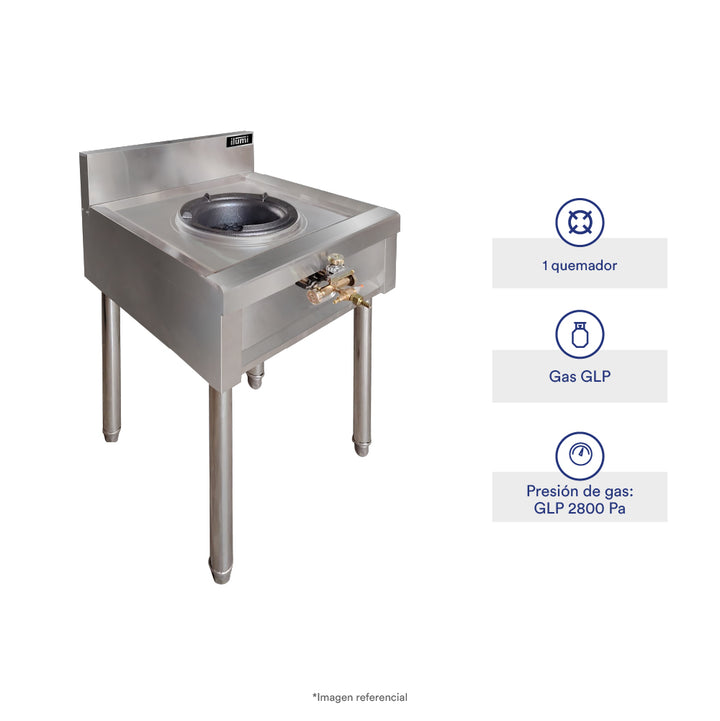Cocina industrial wok con 1 hornilla